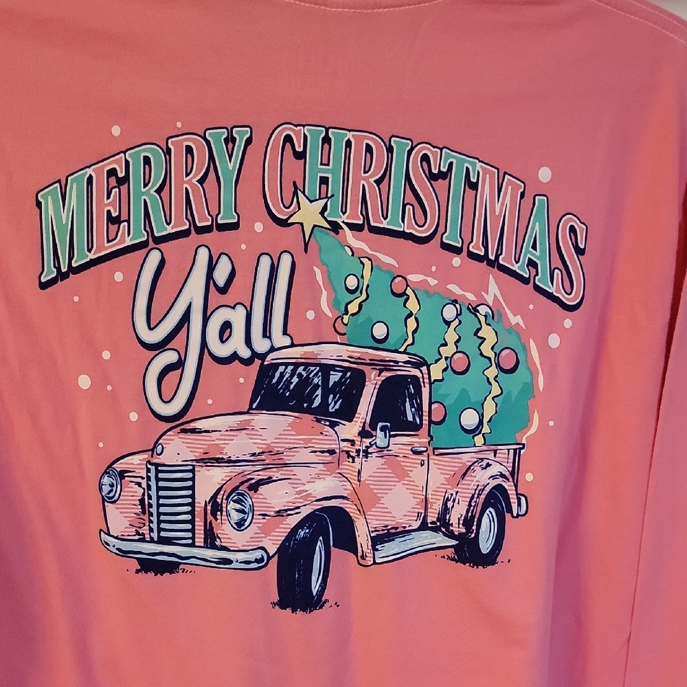 Pink 'Merry Christmas Y'all' Graphic Tee NWT Original $34